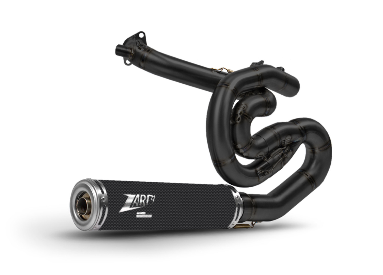 Kit Completo Zard 2>1 Titanio Fodero Carbonio Racing Nero per HARLEY DAVIDSON XR 1200 2009-2012