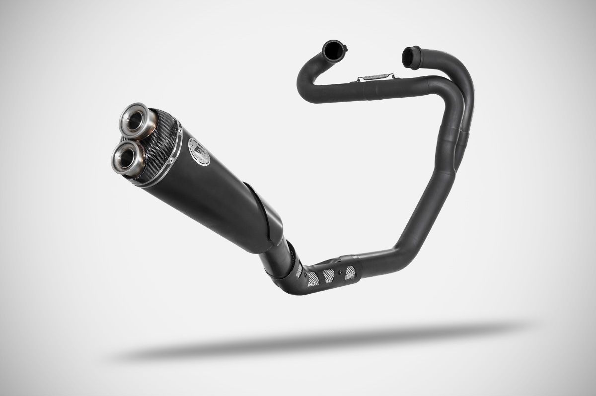 Kit Completo Zard Acciaio Inox Nero Racing Fondello Carbonio per TRIUMPH SCRAMBLER 1200 2024