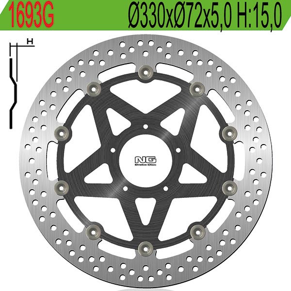 Disco freno anteriore flottante NG Brakes per DUCATI 1098 /S 2007-2008