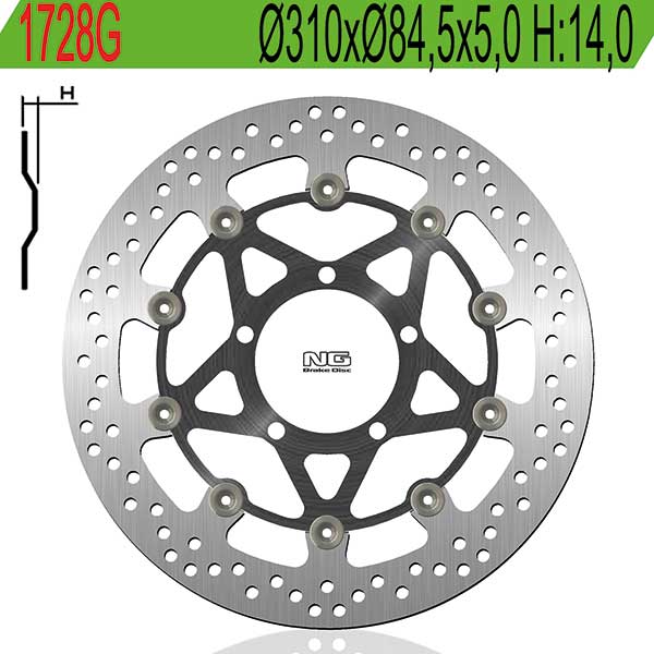 Disco freno anteriore flottante NG Brakes per TRIUMPH STREET TRIPLE 675 2007-2012