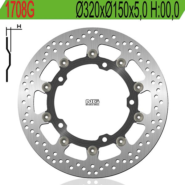 Disco freno anteriore flottante NG Brakes per TRIUMPH SPEED TRIPLE 1050 S 2016-2020