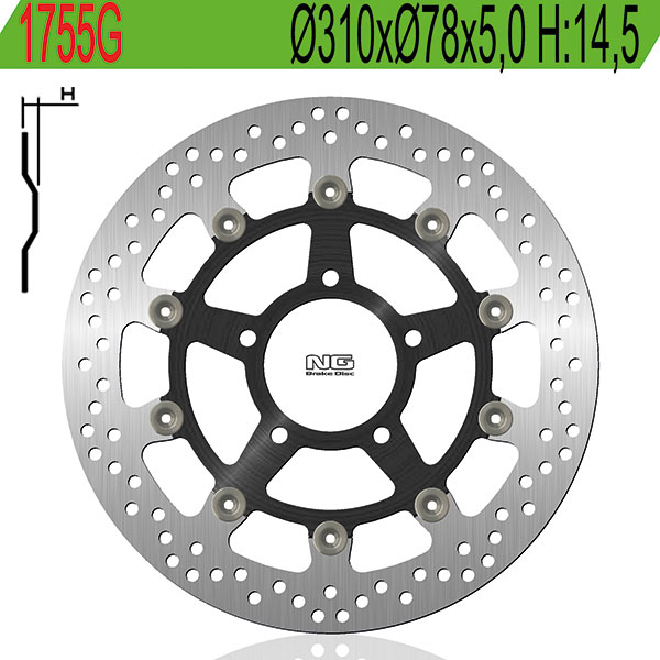 Disco freno anteriore flottante NG Brakes per TRIUMPH TT 600 2000-2003