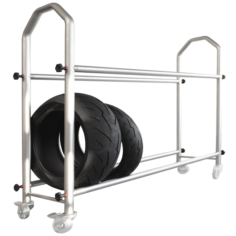 Carrello porta cerchi Lightech in acciaio inox