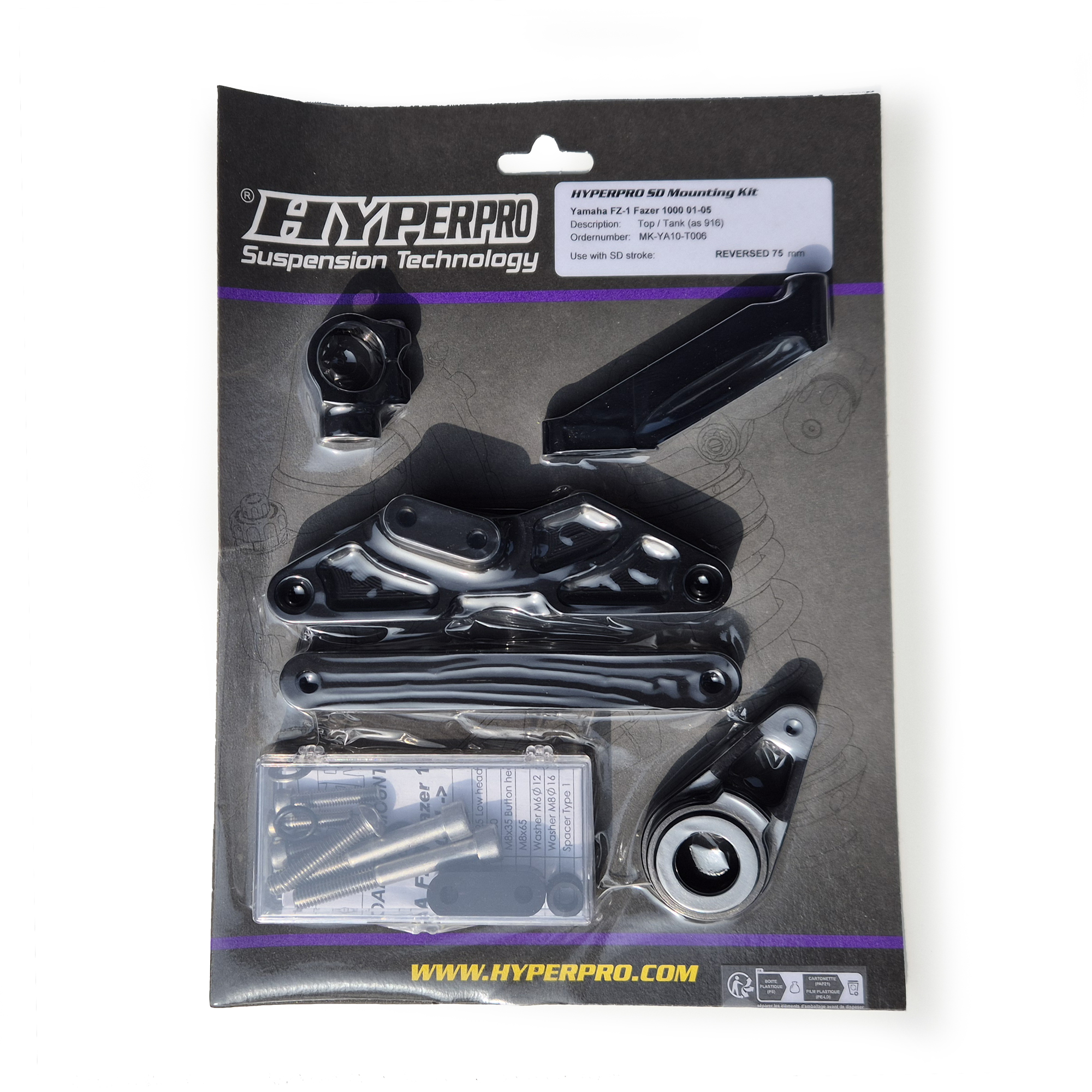 Kit attacchi ammortizzatore di sterzo Hyperpro per YAMAHA FZS 1000 FAZER 2001-2005