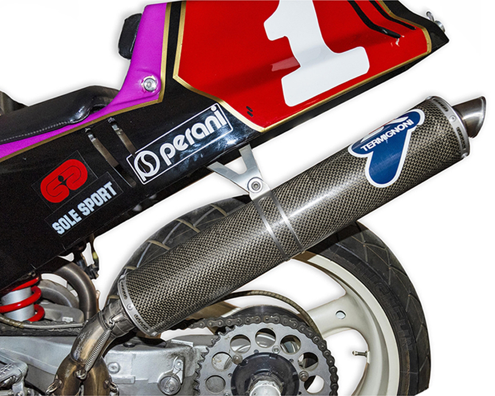 Scarico Completo Termignoni Racing in Acciaio Inox con Terminale in Carbonio per HONDA RC30 VRF750 1988-1990