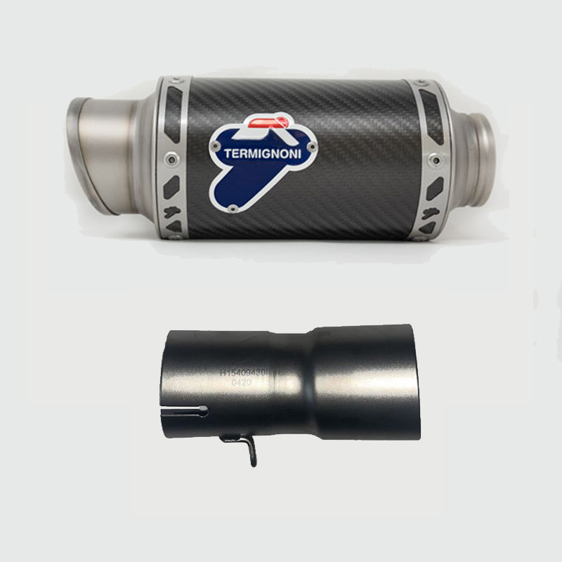 Kit Silenziatore Termignoni Gp Classic Racing in Carbonio con fondello in Acciaio Inox e tubo di raccordo incluso per HONDA CB 1000 R 2018-2020