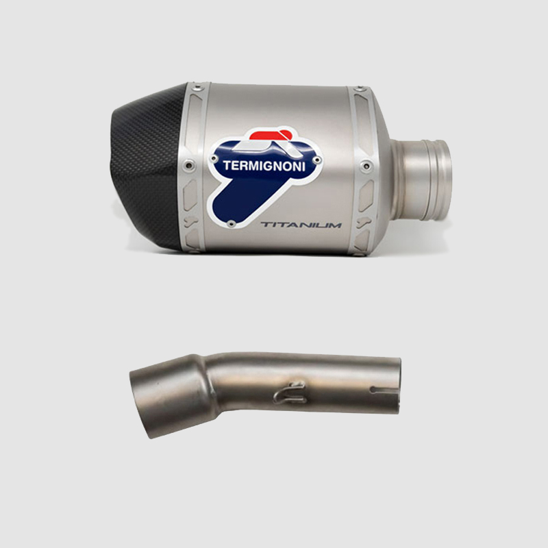 Kit Silenziatore Termignoni Relevance D70 Racing in Titanio con fondello in carbonio e tubo di raccordo incluso per HONDA CB 500 F/X 2019-2022