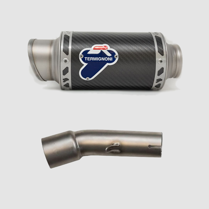 Kit Silenziatore Termignoni Gp Classic Racing in Carbonio con fondello in Acciaio Inox e tubo di raccordo incluso per HONDA CB 500 F/X 2019-2022