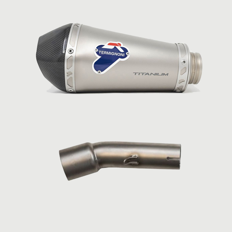 Kit Silenziatore Termignoni Racing in Titanio con fondello in carbonio e tubo di raccordo incluso per KAWASAKI NINJA 400 2018-2020