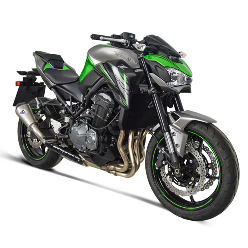 Kit Silenziatore Termignoni Racing in Titanio con fondello in carbonio con Tubo di Raccordo e Paracalore per KAWASAKI Z 900 2017-2020