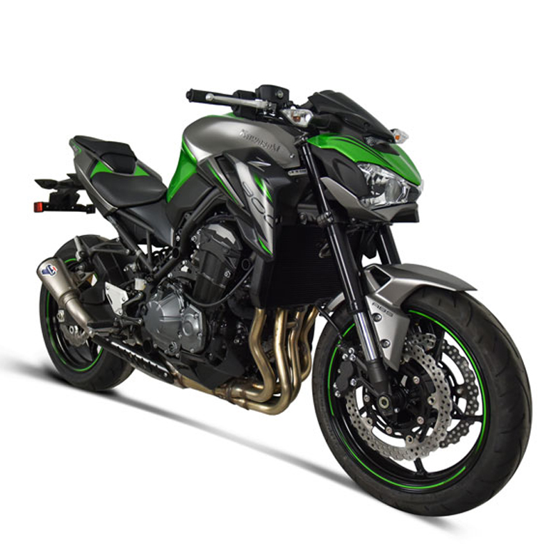 Kit Silenziatore Termignoni GP2R-RHT Racing in Titanio con fondello in Alluminio con tubo di Raccordo e Paracalore per KAWASAKI Z 900 2017-2020