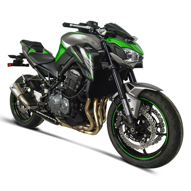 Kit Silenziatore Termignoni GP2R-R Racing in Acciaio Inox con fondello in Acciaio Inox con Tubo di Raccordo e Paracalore per KAWASAKI Z 900 2017-2020
