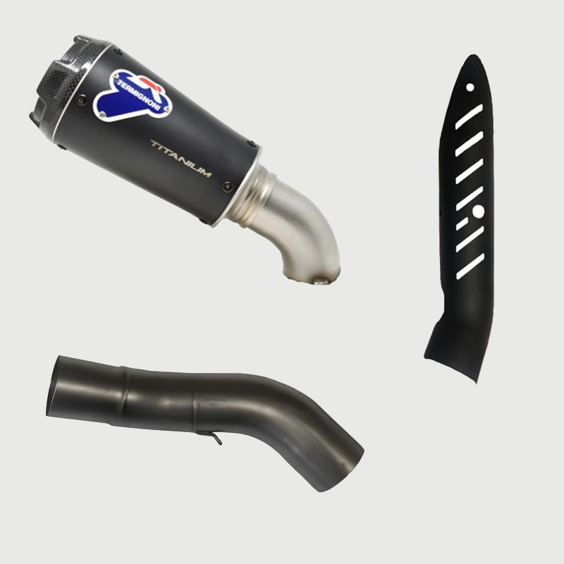 Kit Silenziatore Termignoni GP2R Racing in Titanio Nero con fondello in Carbonio con tubo di raccordo e Paracalore per KAWASAKI Z 900 2017-2020