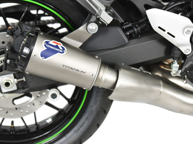 Kit Silenziatore Termignoni GP2R-RHT Racing in Titanio con fondello in Alluminio e tubo di raccordo incluso per KAWASAKI Z 900 RS 2018-2020