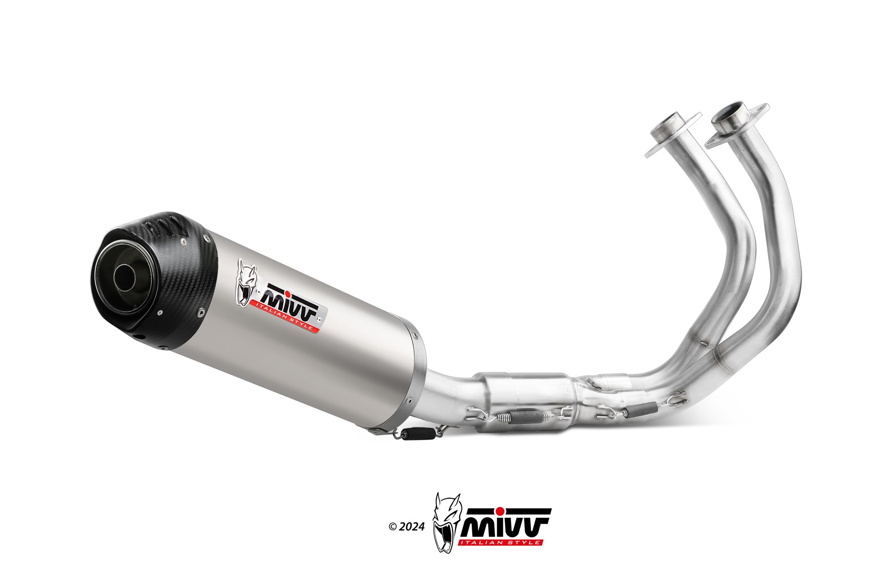 Scarico completo 2-1 Omologato ECE se provvisto di catalizzatore Mivv OVAL Titanio con fondello in carbonio per KAWASAKI NINJA 650 2024-2025