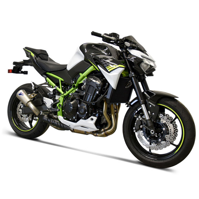 Kit Silenziatore Termignoni GP2R-R Racing in Acciaio Inox con fondello in Acciaio Inox con Tubo di Raccordo e Paracalore per KAWASAKI Z 900 2020-2022
