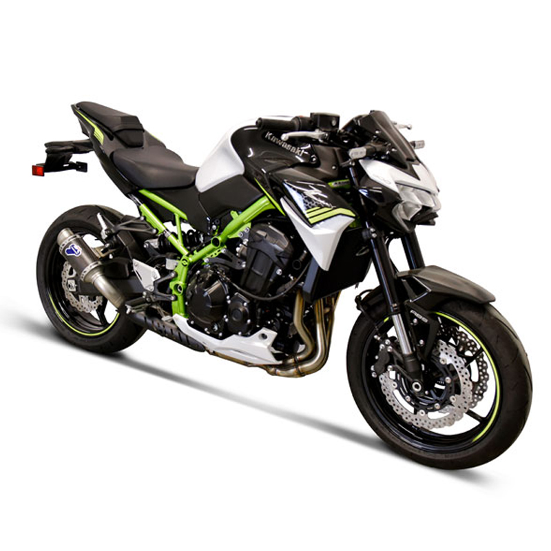 Kit Silenziatore Termignoni Gp Classic Racing in Carbonio con fondello in Acciaio Inox con tubo di Raccordo e Paracalore per KAWASAKI Z 900 2020-2022