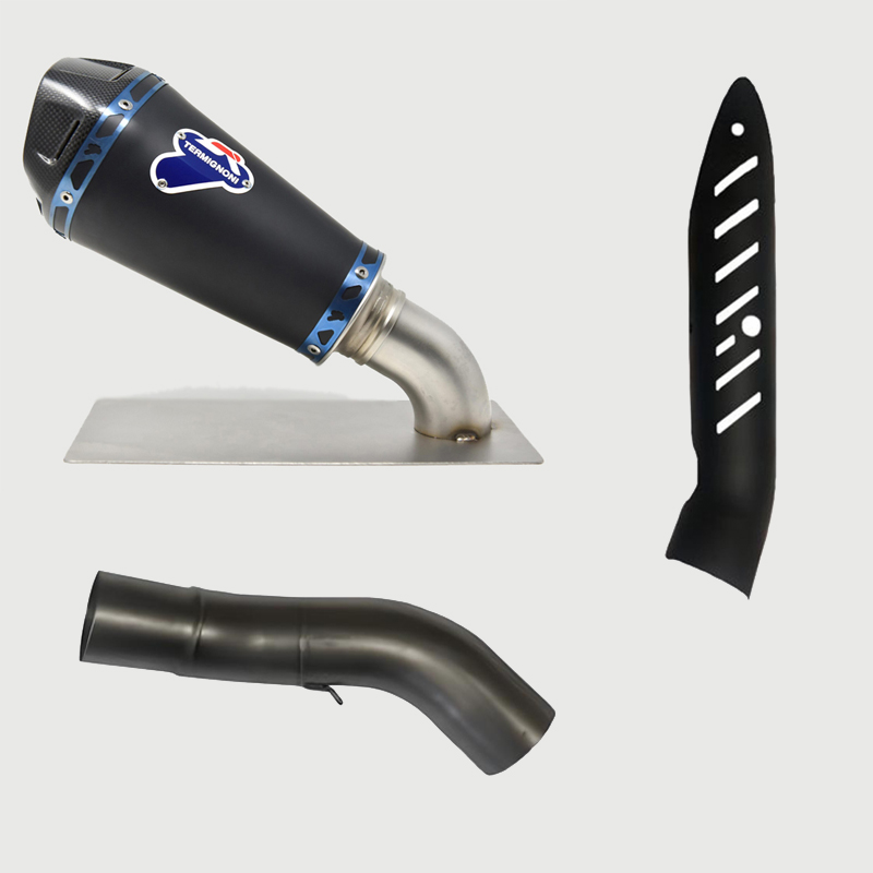 Kit Silenziatore Termignoni HEB Racing in Titanio Nero con fondello in Carbonio con tubo di raccordo e paracalore per KAWASAKI Z 900 2020-2022