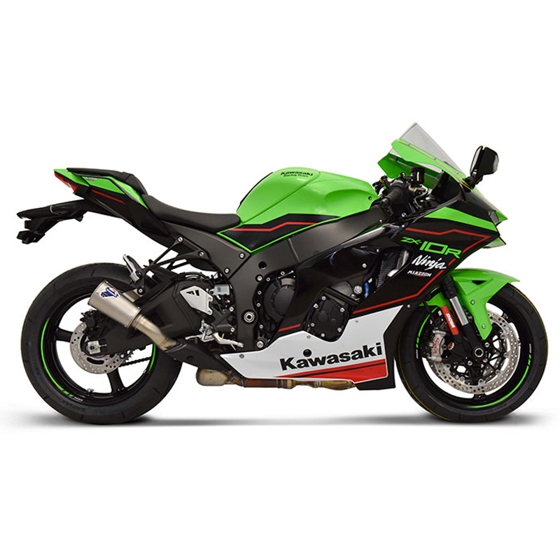 Kit Silenziatore Termignoni GP2R-R Racing in Acciaio Inox con fondello in Acciaio Inox e tubo di raccordo incluso per KAWASAKI ZX 10 R/RR 2020-2024
