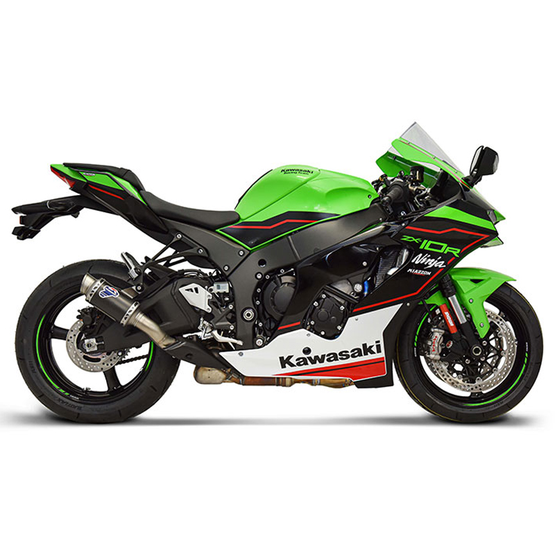 Kit Silenziatore Termignoni Gp Classic Racing in Carbonio con fondello in Acciaio Inox e tubo di raccordo incluso per KAWASAKI ZX 10 R/RR 2021-2024