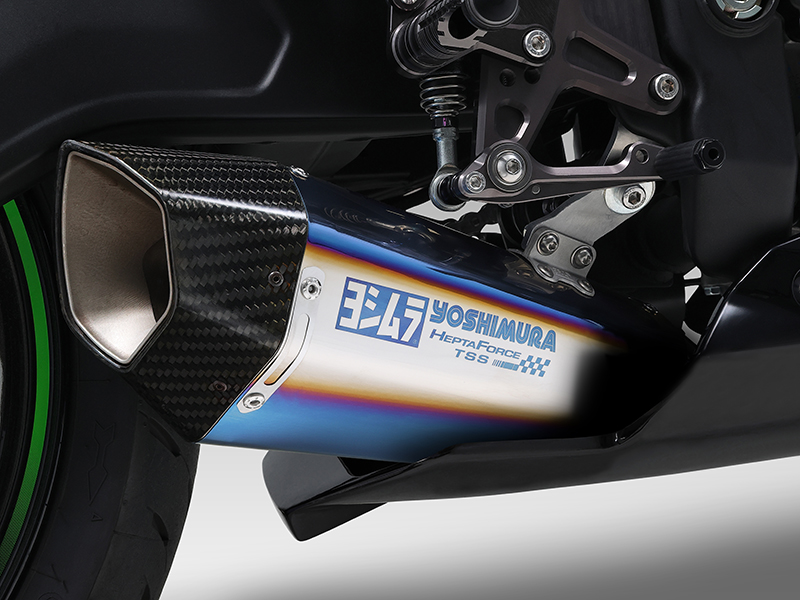 Scarico completo racing full titanium Yoshimura Hepta Force TTS Titanio blu per KAWASAKI ZX 25 R 2020-2022
