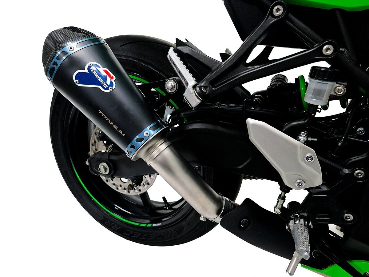 Scarico Completo Termignoni Racing in Acciaio con Terminale Relevance in Titanio Nero per KAWASAKI ZX 4 RR 2024-2025