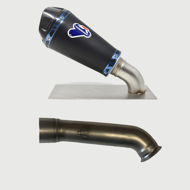 Kit Silenziatore Termignoni HEB Racing in Titanio Nero con fondello in Carbonio e tubo di raccordo incluso per KTM DUKE 390 2017-2019