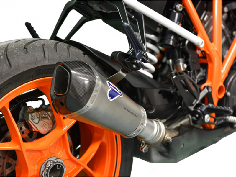 Kit Silenziatore Termignoni Racing in Titanio con fondello in carbonio e tubo di raccordo incluso per KTM SUPER DUKE 1290 R 2017-2019