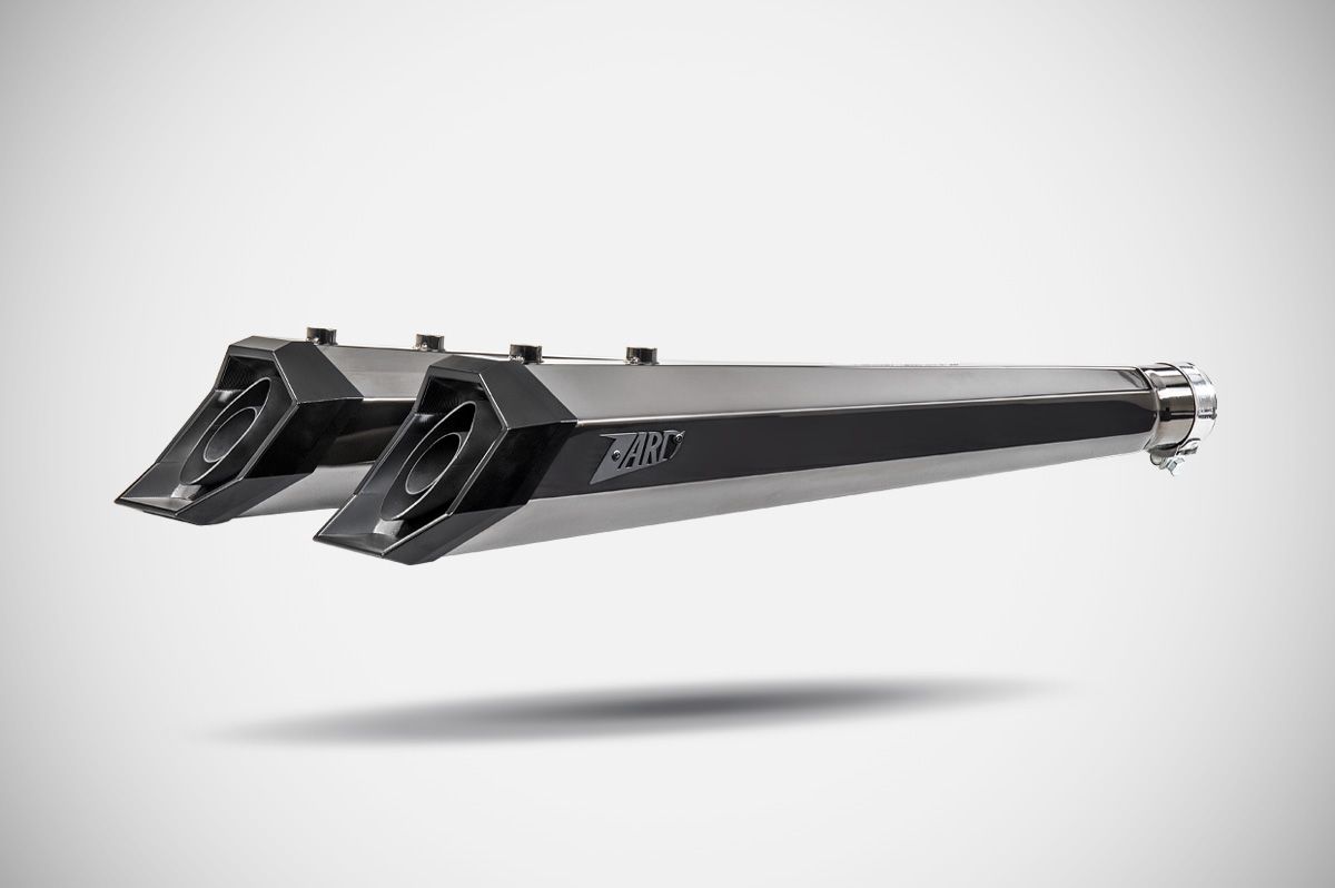 Slip-On Zard "MAVERICK" Acciaio Inox Cromato Scuro Racing per HARLEY DAVIDSON CVO 2021-2024