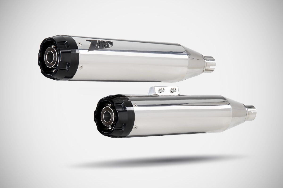 Slip-On Zard "SOVRAPPOSTI" Acciaio Inox Lucidato Racing Fondello alluminio per HARLEY DAVIDSON STREET BOB 2017-2024