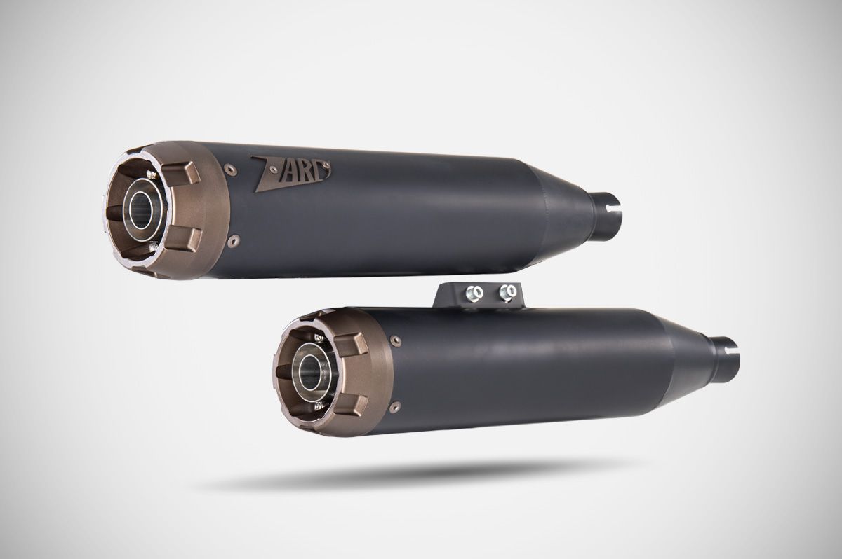 Slip-On Zard "SOVRAPPOSTI" Acciaio Inox Nero Racing Fondello alluminio Bronzato per HARLEY DAVIDSON BREAKOUT 117 2017-2024