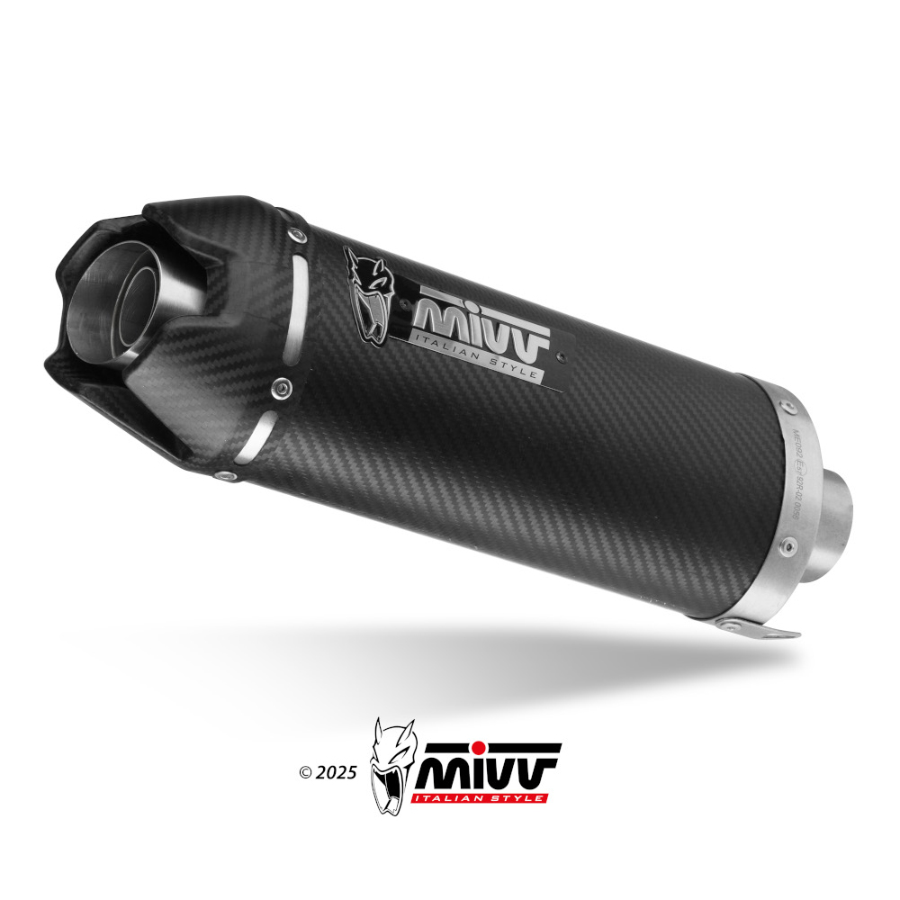 Silenziatore Omologato ECE Mivv AK-1 Carbonio con fondello in carbonio per KAWASAKI NINJA ZX-6 R 2021-2025