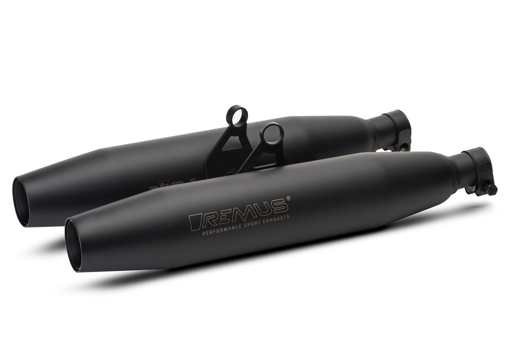 Coppia silenziatori Remus Custom acciaio nero racing per TRIUMPH BONNEVILLE T120 2025