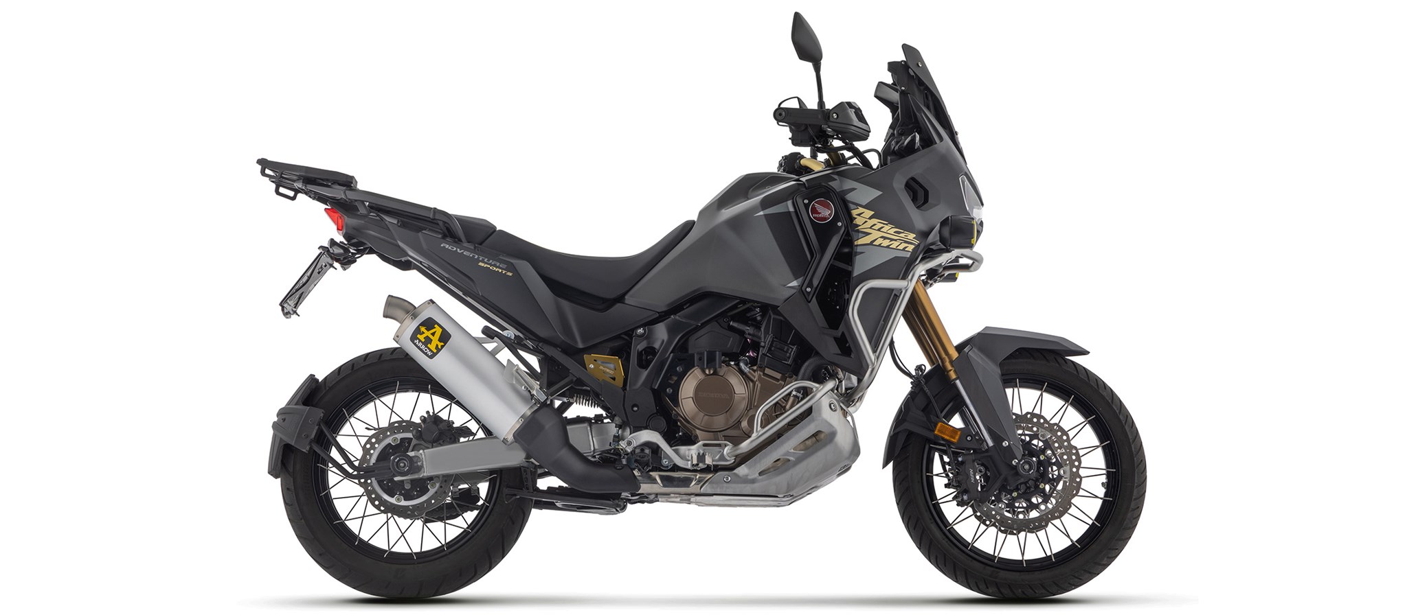 Terminale omologato Arrow Maxi Race Tech Alluminio Dark fondello acciaio per HONDA CRF 1100 L AFRICA TWIN ADVENTURE SPORT 2024-2025