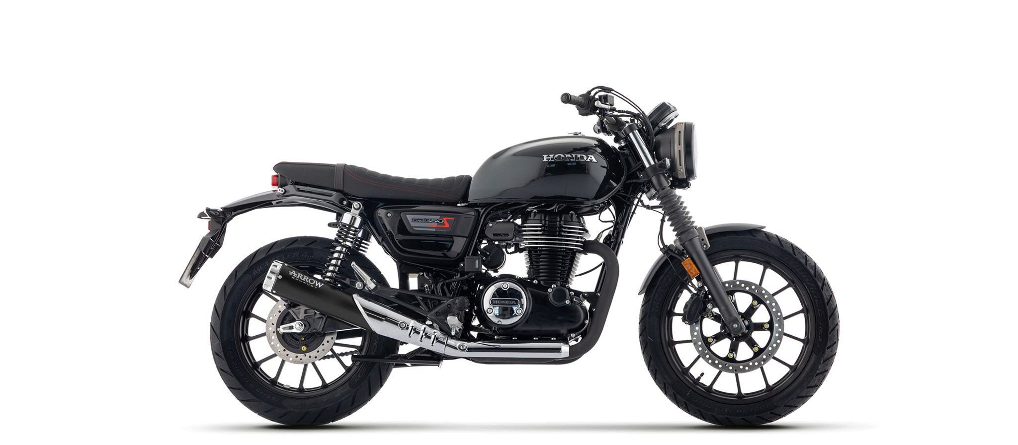 Terminale omologato Arrow Rebel Nichrom Dark fondello alluminio per HONDA GB 350 S 2025