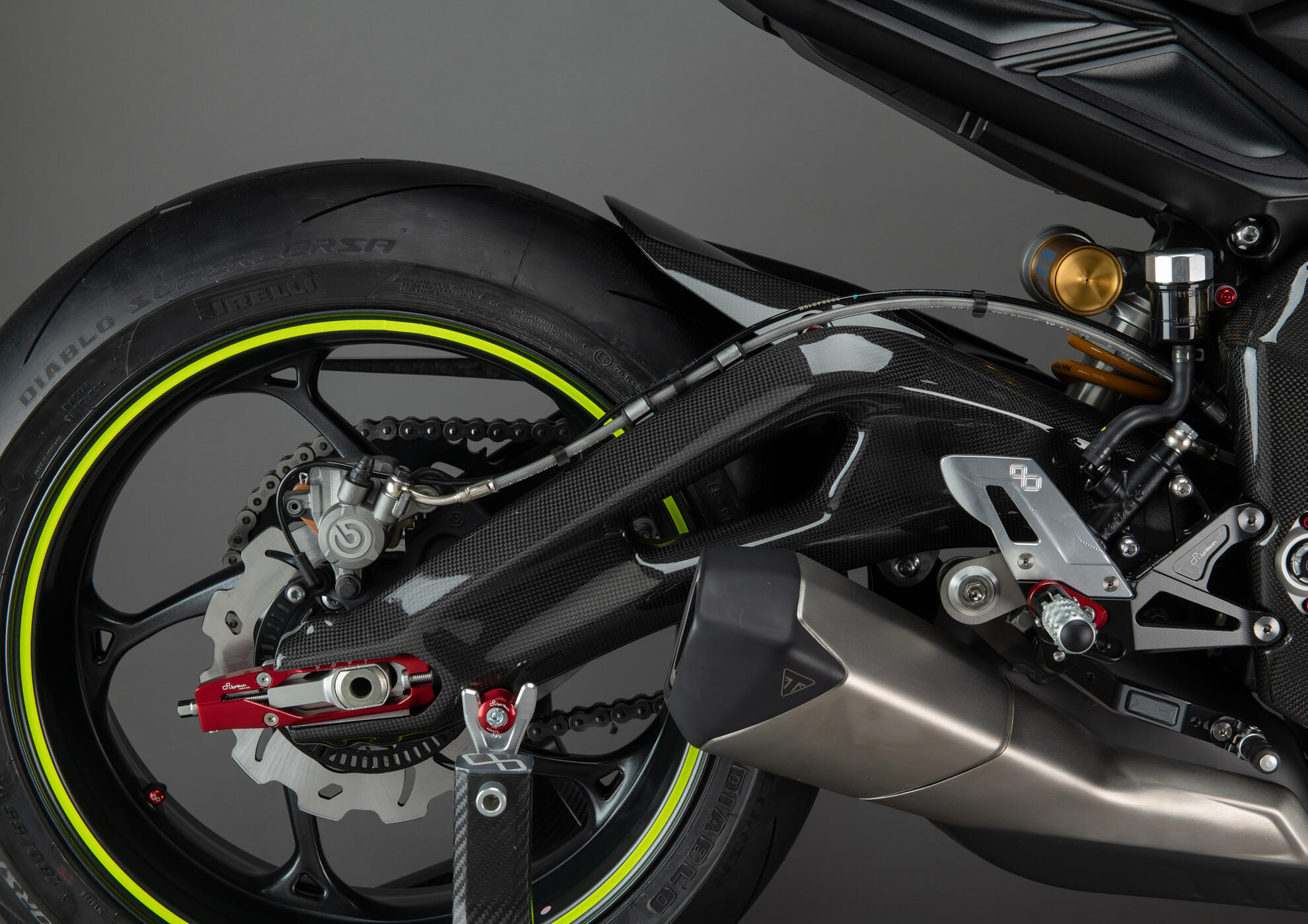 Protezioni forcellone carbonio LighTech per TRIUMPH STREET TRIPLE 765 2017-2024