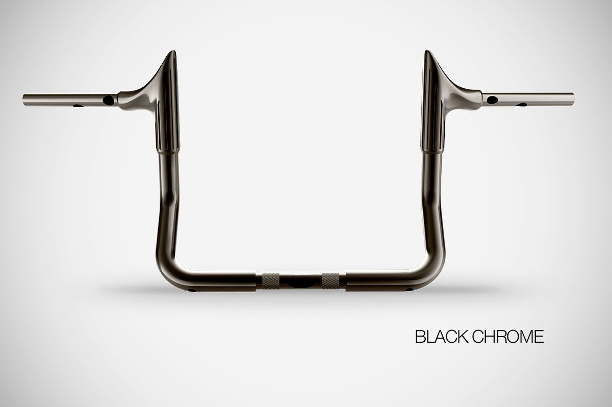 Manubrio Zard Bull 12 in Acciaio Inox Cromato Nero per HARLEY DAVIDSON CVO STREET GLIDE 2023-2025