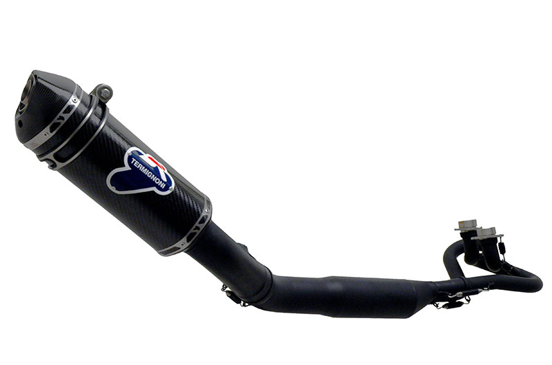 Scarico Completo Termignoni Omologato in Acciaio Inox Nero con Terminale in Carbonio per YAMAHA T-MAX 530 2012-2016