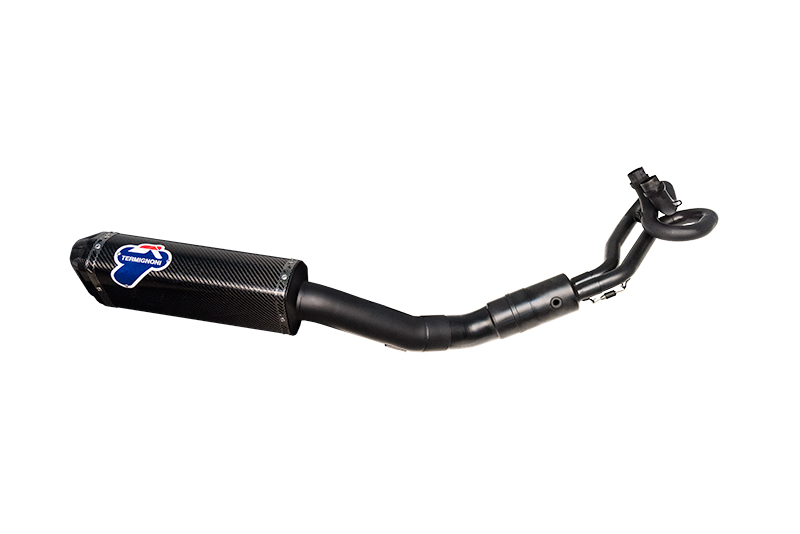 Scarico Completo Termignoni Racing in Acciaio Inox Nero con Terminale Scream in Titanio Nero per YAMAHA T-MAX 530 2017-2019