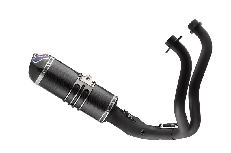 Scarico Completo Termignoni Racing in Acciaio Inox Nero con Terminale Relevance in Carbonio per YAMAHA MT-07 2014-2020