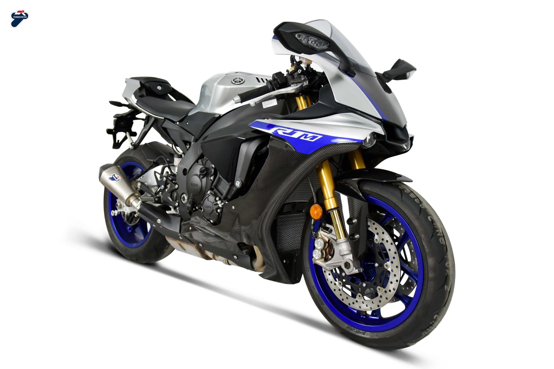 Kit Silenziatore Termignoni Racing Catalizzato in Titanio con Fondello in Carbonio con Tubo di Raccordo per YAMAHA YZF-R1 2015-2023