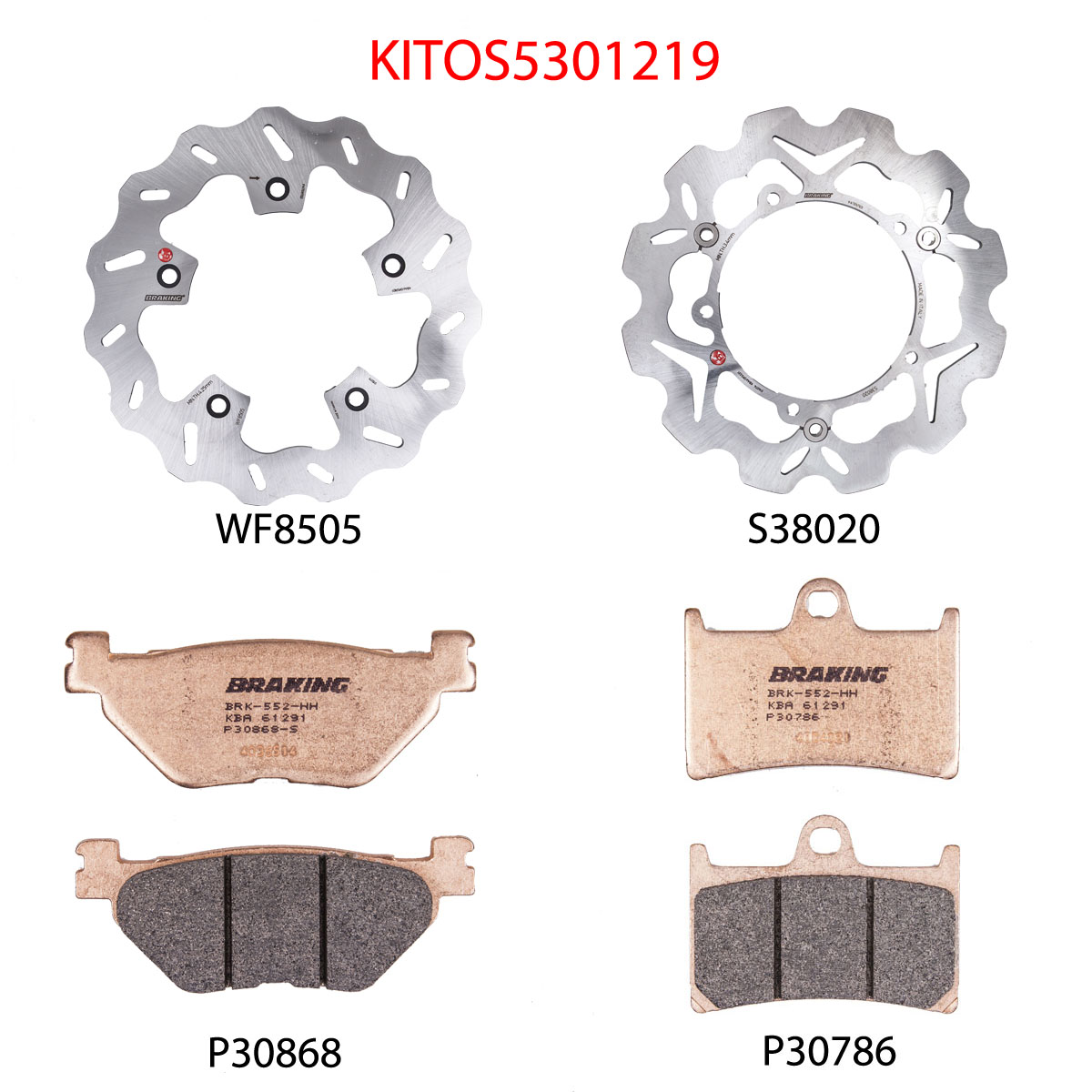 Kit Dischi Freno Maggiorati Braking Anteriore e Posteriore per YAMAHA T-MAX 530 2012-2019