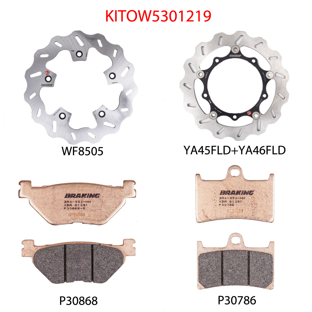 Kit Dischi Freno Maggiorati Racing Braking Anteriore e Posteriore per YAMAHA T-MAX 530 2012-2019