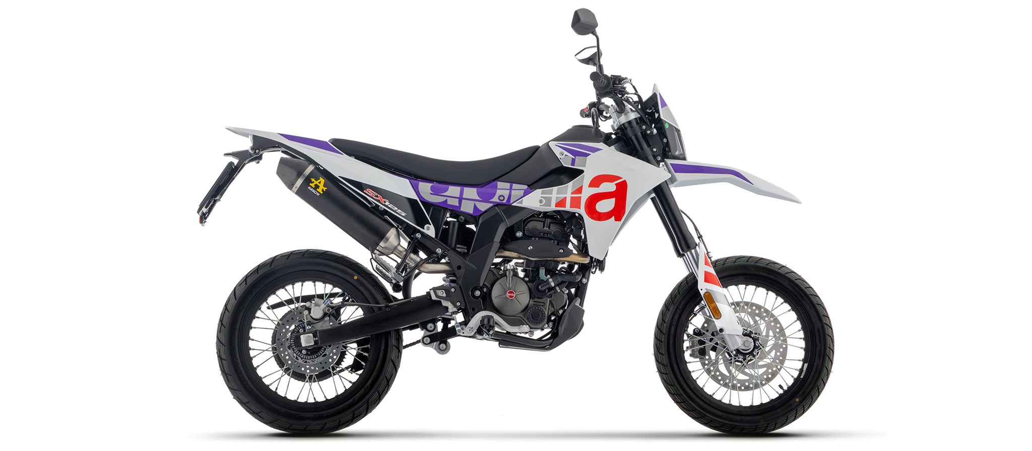 Terminale racing Arrow Thunder Alluminio Dark fondello acciaio per APRILIA RX 125 2025