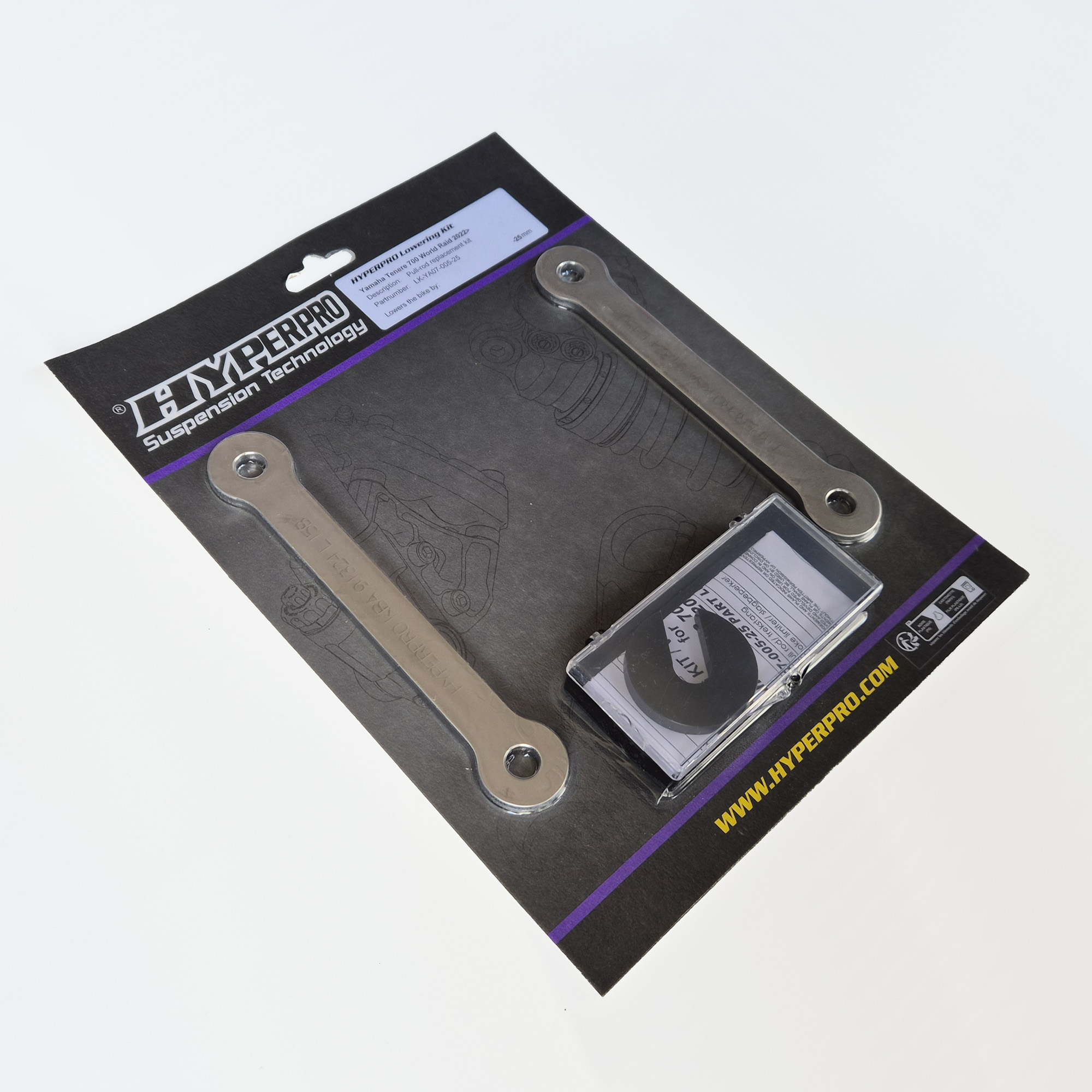 Kit abbassamento posteriore 25mm Hyperpro per YAMAHA TENERE' 700 WORLD RAID 2022-2024