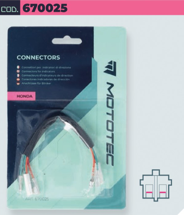 Coppia di Connettori Mototec per Indicatori di Direzione HONDA