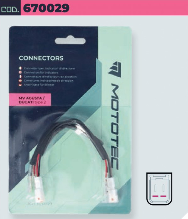 Coppia di Connettori Mototec per Indicatori di Direzione MV AGUSTA/DUCATI Type 2