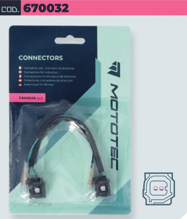 Coppia di Connettori Mototec per Indicatori di Direzione YAMAHA per LED