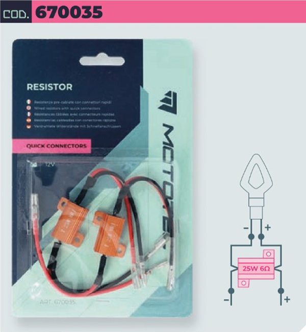 Coppia di Resistenze Pre-Cablate con Connettori Rapidi 12V Mototec