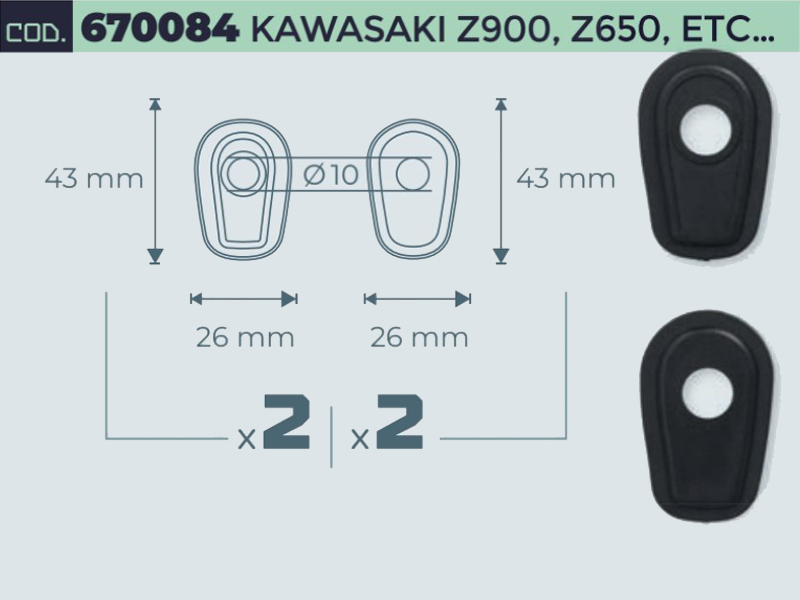 Adattatori Mototec per Indicatori di Direzione per KAWASAKI Z